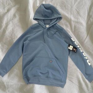Dickies Slate Blue Pullover Hoodie with Sleeve Logo NWT
